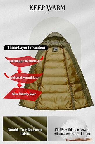 Chrisuno Women's Long Winter Coat Warm Windproof Quilted Puffer Jacket Thicken Puffy Parka With Hood in Kuwait