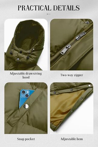 Chrisuno Women's Long Winter Coat Warm Windproof Quilted Puffer Jacket Thicken Puffy Parka With Hood in Kuwait