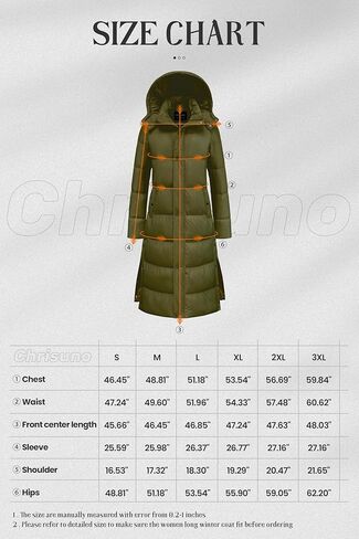 Chrisuno Women's Long Winter Coat Warm Windproof Quilted Puffer Jacket Thicken Puffy Parka With Hood in Kuwait