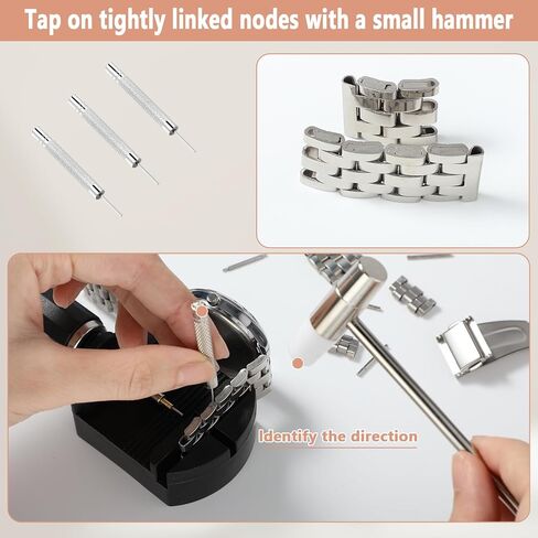 Watch Link Removal Kit, Resizing Tool for Watch Band Adjustment & Replacement, Watch Pins Remover/Hammer/Spring Pusher/Punches for Watch Repair, Adjust Watch Strap in Saudi Arabia