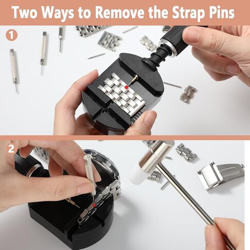 Watch Link Removal Kit, Resizing Tool for Watch Band Adjustment & Replacement, Watch Pins Remover/Hammer/Spring Pusher/Punches for Watch Repair, Adjust Watch Strap in Saudi Arabia