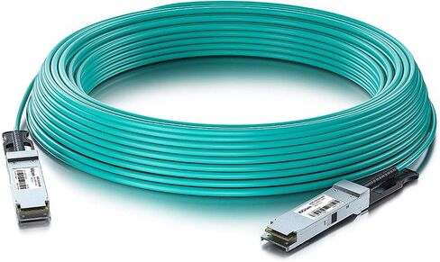 كابل 10G SFP+ AOC - 10GbE SFP+ إلى SFP+ كابل ألياف بصرية نشط، مجموعات ألياف OM3 MMF مباشرة مع موصلات SFP+ لـ Ubiquiti UniFi UACC-AOC-SFP10-20M، 20 متر in Saudi Arabia