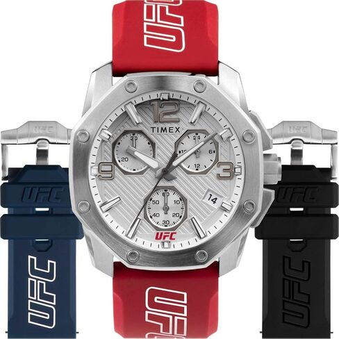 Timex UFC Men's Icon 45mm Watch - Black Strap Black Dial Gold-Tone Case in Kuwait
