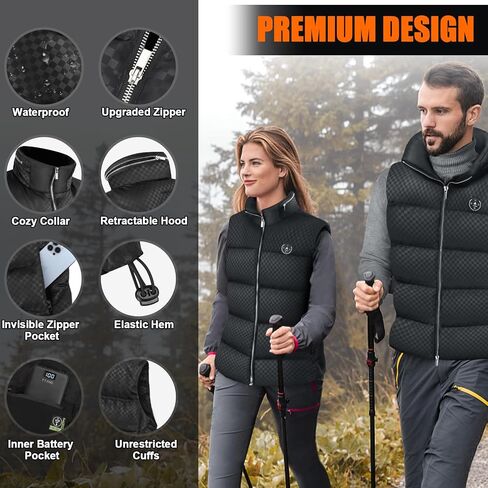 Heated Vest for Men Women, Upgraded Heated Vest with Battery Pack, Retractable Heated Hood, Lightweight Heated Jacket in Saudi Arabia