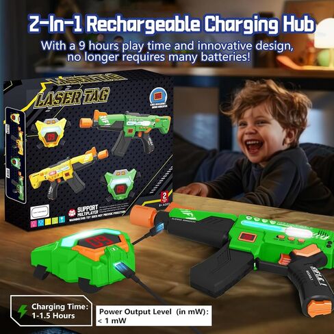 Rechargeable Laser Tag Guns Set of 4 with LED Digital Multi-Functional Vests Birthday Gifts Toys for Kids Boys Girls 8 9 10 11 12+ Years Old Christmas in Saudi Arabia