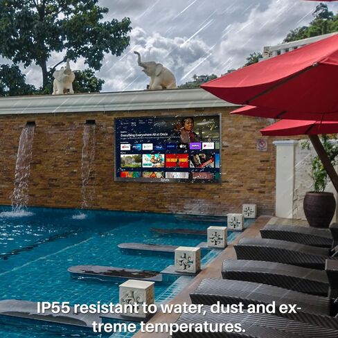 Sylvox 43 inch Outdoor TV, 1500 nits Full Sun Outdoor Smart TV, 4K UHD Outside Television IP55 Weatherproof, Auto Brightness, ATSC & NTSC Tuner, Support Bluetooth & 2.4G WiFi, for Outside, Backyard in Saudi Arabia