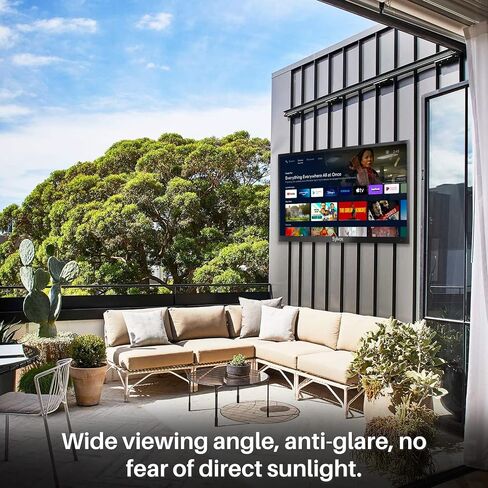 Sylvox 43 inch Outdoor TV, 1500 nits Full Sun Outdoor Smart TV, 4K UHD Outside Television IP55 Weatherproof, Auto Brightness, ATSC & NTSC Tuner, Support Bluetooth & 2.4G WiFi, for Outside, Backyard in Saudi Arabia