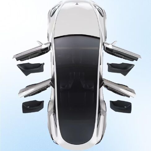 نموذج 2024 الجديد صينية تخزين جانبية بـ 3 أبواب لـ Tesla، 4 قطع منظم صينية الباب الأمامي والخلفي بغطاء كامل للطراز Y، سجادات صينية فتحة الباب والملحقات الداخلية المتوافقة مع الطراز 3 2024 in Kuwait