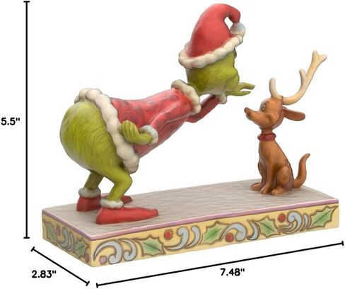 Enesco Dr. Seuss Grinch من Jim Shore Santa Grinch Petting Reindeer Max تمثال، راتنج حجر Grinchmas مصنوع يدويًا من تماثيل عيد الميلاد القابلة للتجميع لديكور المنزل، 5.5 بوصة، متعدد الألوان in Saudi Arabia