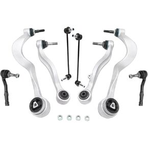 Front Lower Control Arm with Ball Joint Sway Bar Link Outer Tie Rod End Compatible with BMW 525i 2006-2007, 528i 2008-2010, 530i 2006-2007, 535i 2008-2010, 545i 2004-2005, 550i 2006-2010,8Pcs