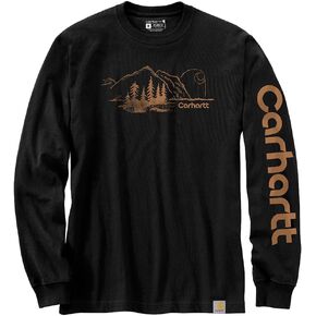 Carhartt Men's Relaxed Fit Heavyweight Long-Sleeve Mountain Graphic T-Shirt