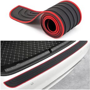 Car Rear Bumper Protector Guard, Anti-Scratch Rubber Automotive Trunk Sill Protective Strip, Non-Slip Vehicle Trunk Door Entry Protective Strips, Universal for Vehicles (Black)