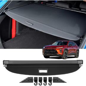 Cargo Cover Designed for Chevrolet Chevy Trax 2024 Accessories Rear Retractable Trunk Shielding Shade Luggage Privacy Cover Black