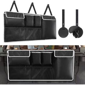 Trunk Organizer for Car Suv Truck Van, Hanging Car Trunk Organizer, Car Organizers and Storage with 6 Pockets and 2 hooks, Hanging Trunk Organizer Upgraded Reinforced Double Stitching Process in Saudi Arabia