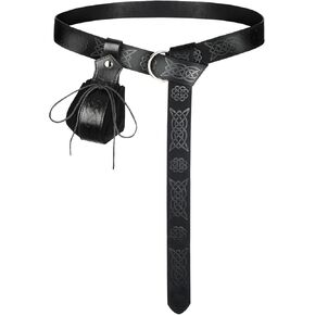 VONMELLI 2 Pcs Medieval Leather Belt Pouch Renaissance Leather Belt Medieval Bag Renaissance Accessories