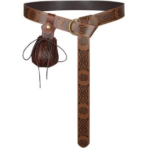VONMELLI 2 Pcs Medieval Leather Belt Pouch Renaissance Leather Belt Medieval Bag Renaissance Accessories