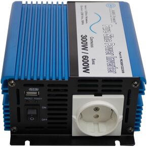 AIMS Power European 300 watt, 12 VDC, 220 Volt / 230 Volt Pure Sine Power Inverter