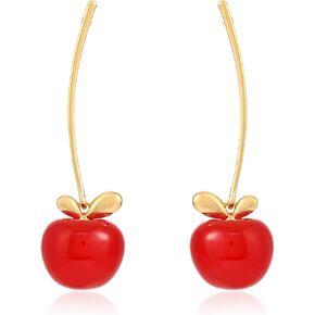 Madison Tyler Fruit Dangle Earrings for Women | Gold Plated Flower Strawberry Apple Cherry Olive Earrings for Women | Sweet Fruit Earrings for Women Jewelry Gifts
