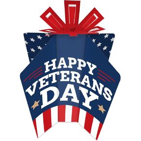 Big Dot of Happiness Happy Veterans Day - Table Decorations - Patriotic Fold and Flare Centerpieces - 10 Count