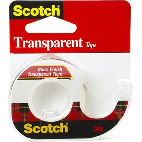 Scotch 174 Transparent Tape With Plastic Dispenser, 1/2" X 1000", Gloss Finish