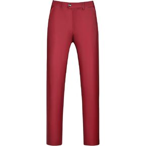 Lars Amadeus Men's Cropped Dress Pants Flat Front Solid Ankle-Length Trousers