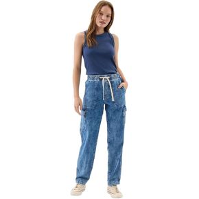GAP Women's Easy Pant Denim Cargo