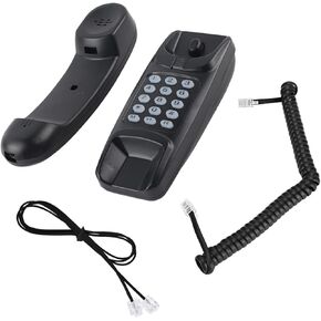 Wendry Corded Home Phone, Wall Mount Landline Telephone Extension No Caller ID Home Phone for Hotel Family with Last Number Redial Function(Red)
