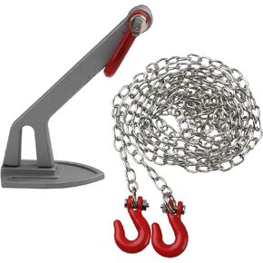 1/10 RC Decorations Accessories Mini Metal Trailer Chain with Tow Hook & Winch Anchor Compatible with Traxxas TRX-4 Tamiya CC01 Axial SCX10 Wraith D90 Redcat HSP 1/10 RC Crawler Truck