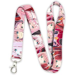 Zero Two Anime Lanyard Keychain Pink