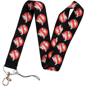 Pinstant Ghostbusters Ghost Busters No Ghosts Logo Symbol Sign Classic Comedy Movie 17.7" Neck Lanyard Keychain Holder ID Badge Mobile Phone Pin Strap