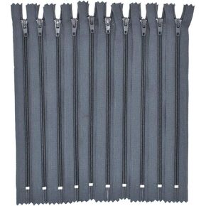 Renashed 100Pcs 9Inch Nylon Coil Zippers Bulk for Tailor Sewer Sewing Crafts Crafter's Specia (Grey)