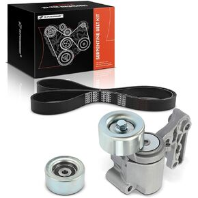 A-Premium Engine Serpentine Belt Drive Kit with Tensioner & Idler Compatible with Toyota Camry 12-17, RAV4 06-12, Highlander 08-16, Sienna 11-16, Venza 09-15 & Lexus ES350 13-18, IS250 06-10, RX350