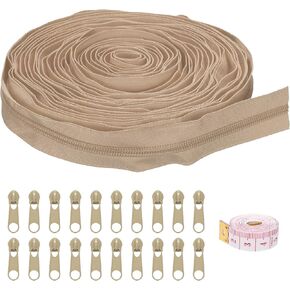 uxcell #5 10 Yards Nylon Coil Zippers, Bulk Coil Zipper by The Yards with 20 Pcs Zippers Sliders and Ruler for DIY Tailor Sewing Craft Bag Clothes, Navy Blue