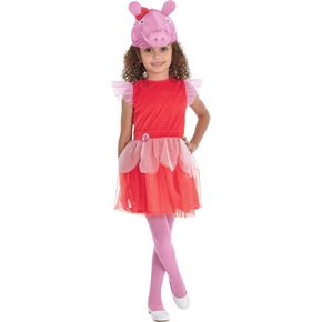 Party City Glitter Peppa Pig Dress Costume for Kids - Costume Includes Dress, Hat with Ears & Bow, and Pink Tights - Costumes for Halloween, Birthday Parties, & Themed Events