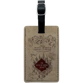 Harry Potter Marauders Map Rectangle Leather Luggage Card Carry-On ID Tag