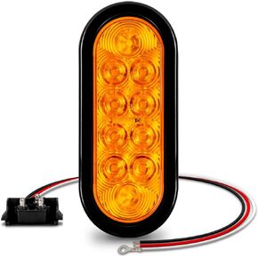 TRUE MODS 4 Red + 2 White 6" Oval LED Trailer Tail Light Kit [DOT FMVSS 108] [Grommets & Plugs] [IP67 Waterproof] [Stop Brake Turn Reverse] Back Up Light for Marine Boat Trailer Flat Bed Truck