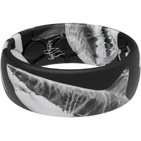 Groove Life Guy Harvey Silicone Ring - Breathable Rubber Wedding Rings for Men, Lifetime Coverage, Unique Design, Comfort Fit Ring