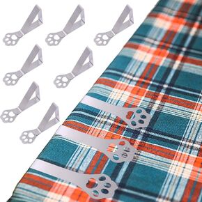 Table Cloth Holder Clips 10 Pack, Picnic Tablecloth Clip Outdoor Large Heavy Duty Stainless Steel Decorative Cover Clamp Pin for Party Wedding Restaurant Camping RV Essential Accessories