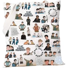 PXTIDY Runner Tv Show Characters Tote Bag Newt & Mazerunner&Thomas & Minho Fans Reusable Grocery Bag Tv Show Merchandise