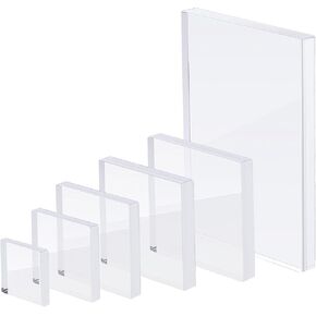 Acrylic Stamp Block, 6 PCS Clear Acrylic Display Risers Acrylic Cube Display Base Acrylic Jewelry Display Stand Wedding Flat Lay Props for Photography Scrapbooking Crafts Stamping Card Making Tools