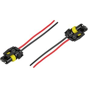 2 PCS Wiring Harness Headlight Socket, Nylon 9005 9006 9012 9145 H10 Female Adapter Wiring Harness Sockets Wire, Pigtail Cable for Headlight & Fog Light, Car Accessories