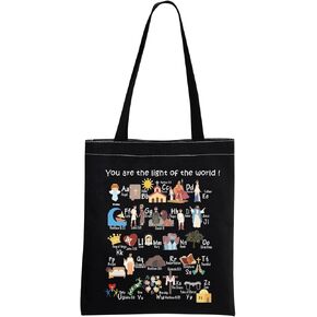 MNIGIU Bible Alphabet Tote Bag Christian Teacher Gift Sunday Teacher Bag Christian Teacher Gift Pastor’s Wife Gift