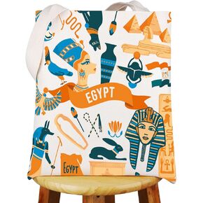 WZMPA Egypt Tourism Tote Bag Ancient Egypt Theme Gift Egyptian Pyramids Travel Shoulder Bag Egypt Civilization Merchandise