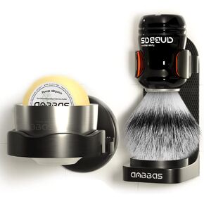 Anbbas Faux Badger Hair Shaving Brush and Bowl with Black ABS Space-Saving Style Soap Bowl and Brush Holders,100g Soap Bar 5IN1 Shaving Set for Men Close Shave Kit