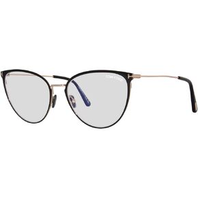 Tom Ford Eyeglasses FT 5840 -B 001 Shiny Black, t Logo/Blue Block Lenses