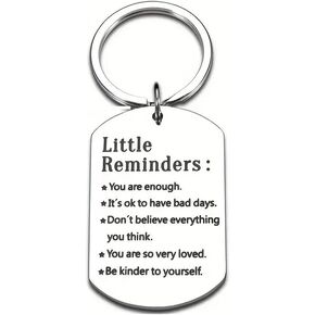 RFTWXHPN Little Reminders Gifts Keychain Inspirational Gift Keychains for Women Men You Are Enough Key Chain for Daughter Husband Mental Health Gifts Encouragement Key Rings Gifts