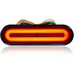 BlyilyB 12-80V Dual Color Motorcycle Scooter Amber Color For Turn Signals and Red Color For Tail Light Brake Stop Light Lamp (Pack of 1)