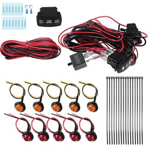 ACROPIX ATV UTV Turn Signal Kit with Turn Signal Rocker Switch Turbo for Polaris RZR for Ranger Turbo for Can-Am Commander Street Legal Kit, Side by Side Turn Signal Light Kit