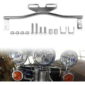 Motorcycle Light Bracket Bar, PSLER Spot Fog Light Driving Passing Turn Signal Light Spotlight LED Light Bracket bar for Dyna Super Glide Road Universal (Black)