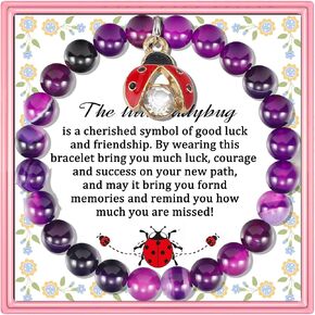 PARTNER Ladybug Coworker Leaving Gifts for Women Men Farewell Gifts Going Away Gifts Retirement Gifts for Coworkers Boss New Job Gifts Good Luck Bracelet to Work Friends with Gift Box, Message Card in Saudi Arabia